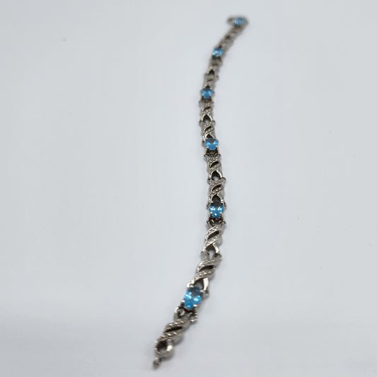 Sterling Silver Electric Blue Topaz Bracelet