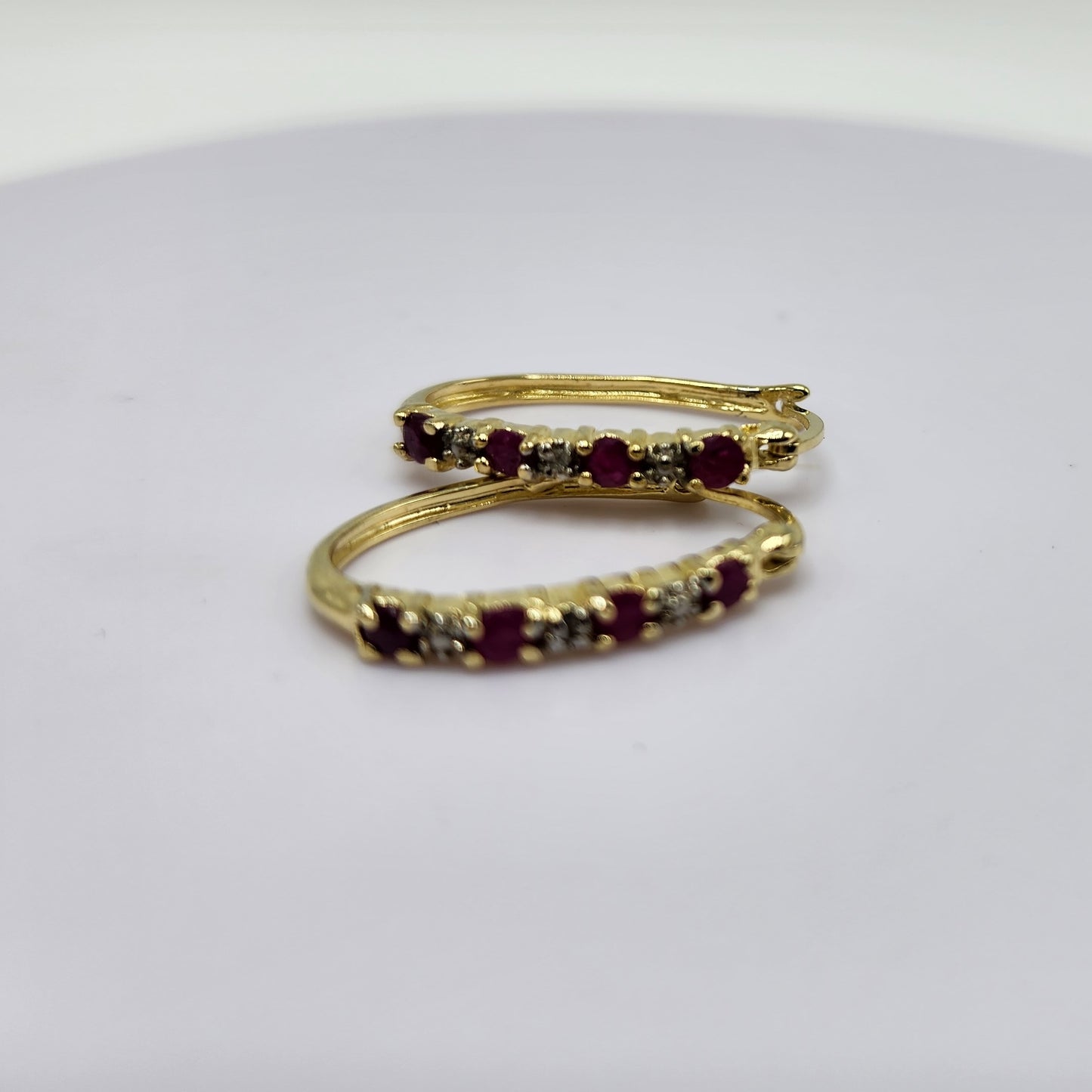 Gold over Sterling Silver Ruby Earrings