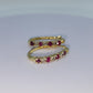 Gold over Sterling Silver Ruby Earrings