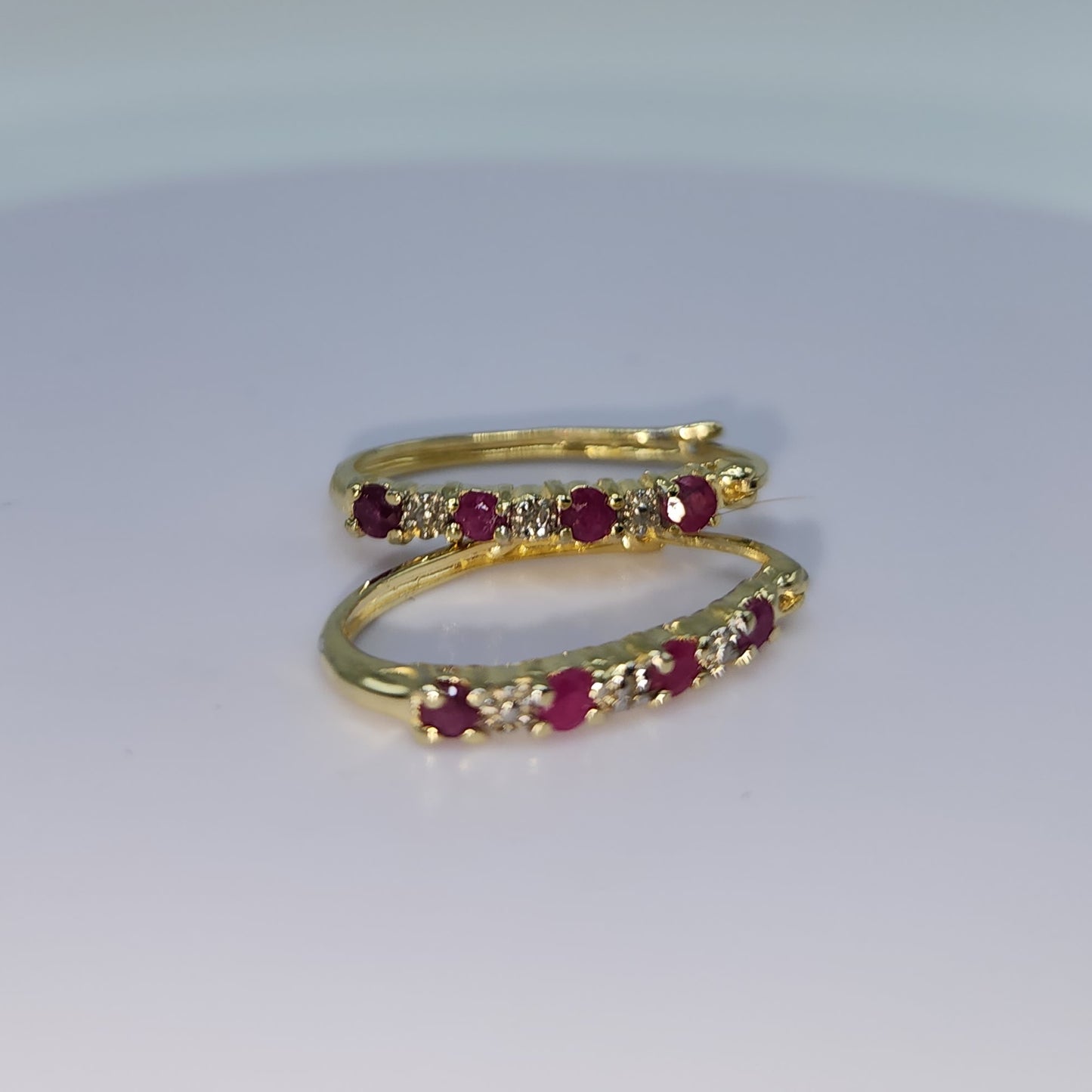 Gold over Sterling Silver Ruby Earrings