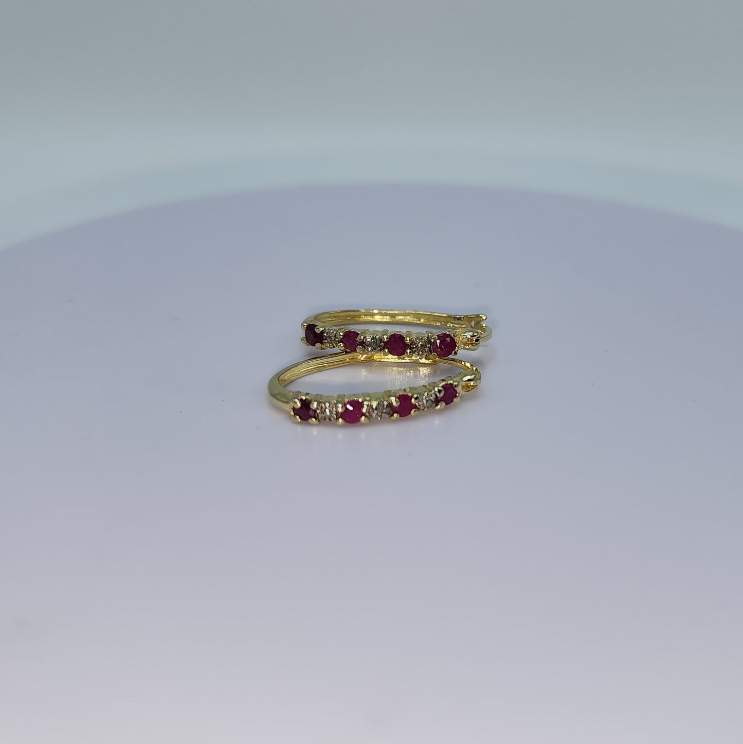 Gold over Sterling Silver Ruby Earrings