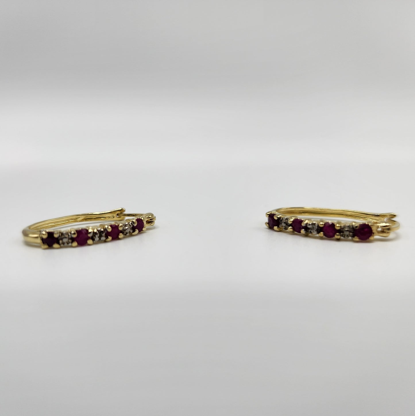 Gold over Sterling Silver Ruby Earrings