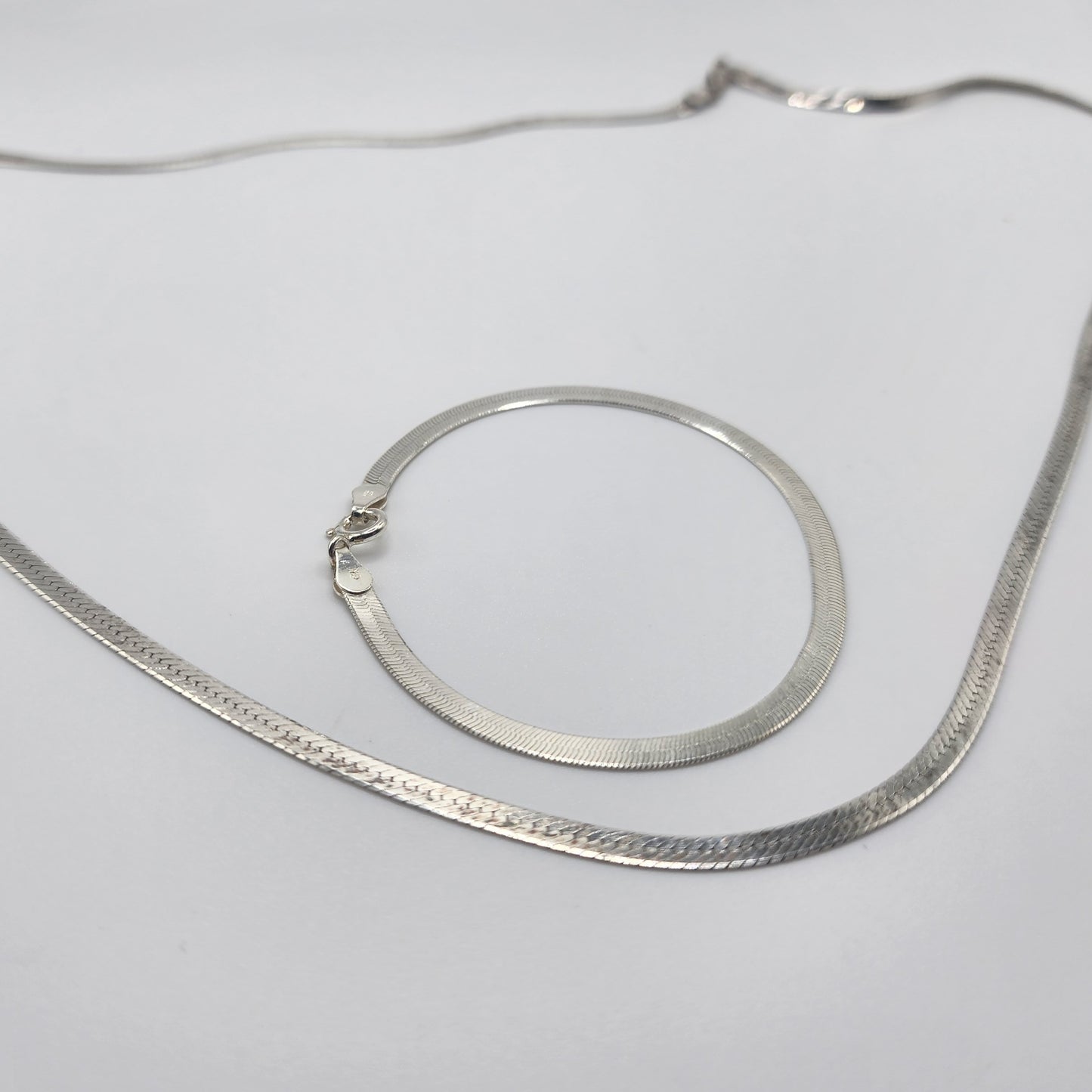 Sterling Silver Bracelet and Necklace Set