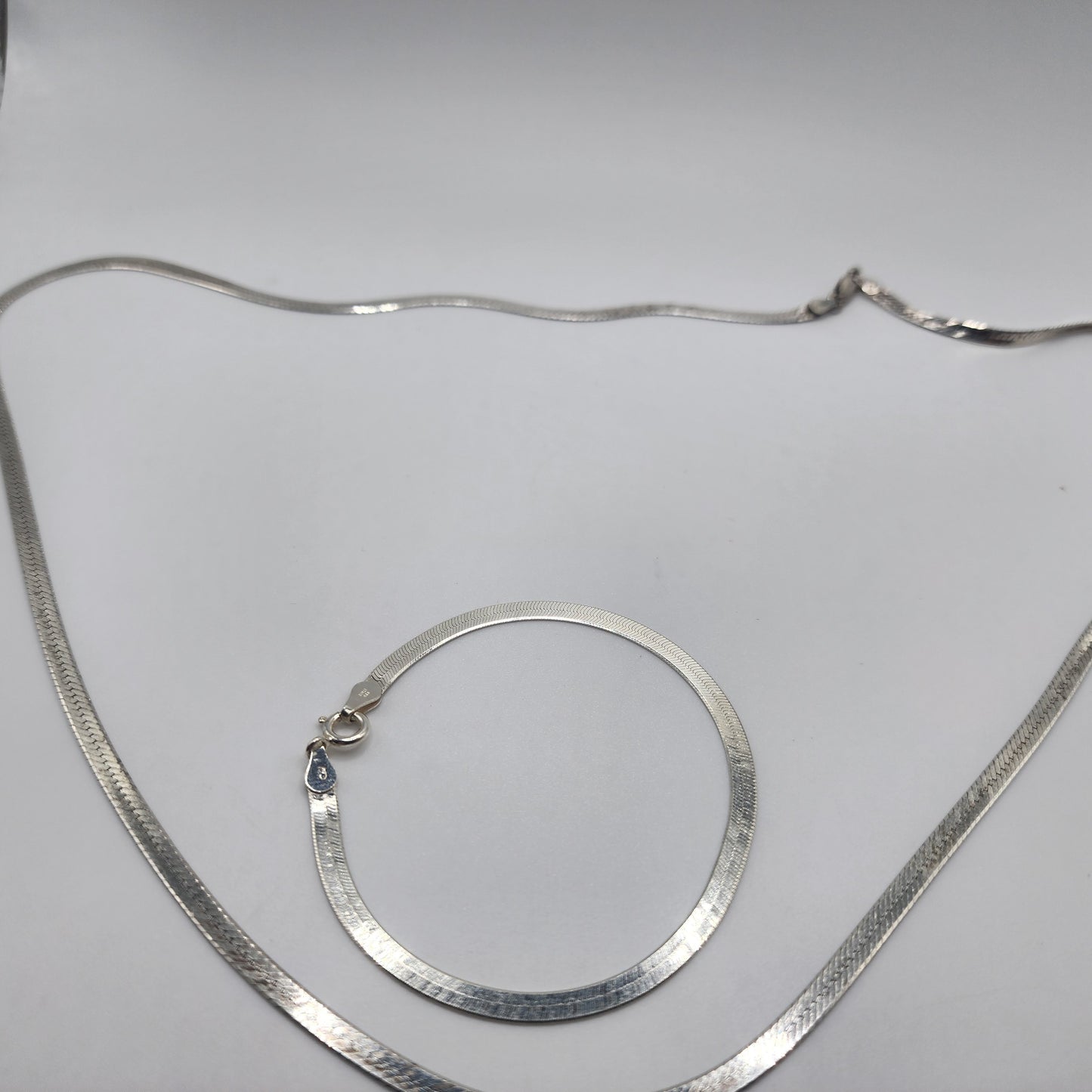 Sterling Silver Bracelet and Necklace Set