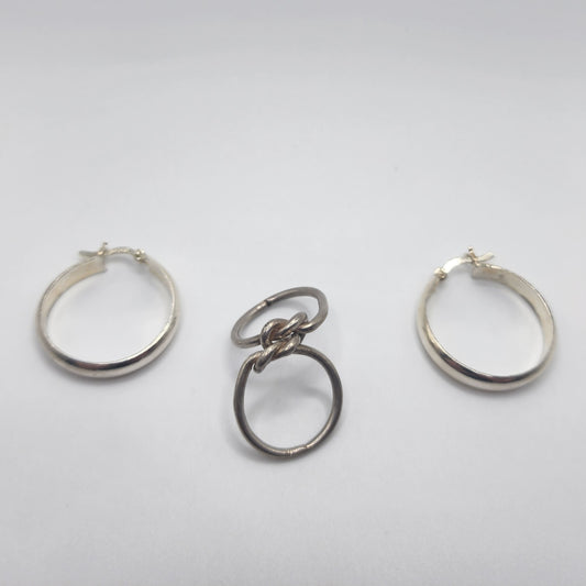 Sterling Silver Earrings and Ring Set