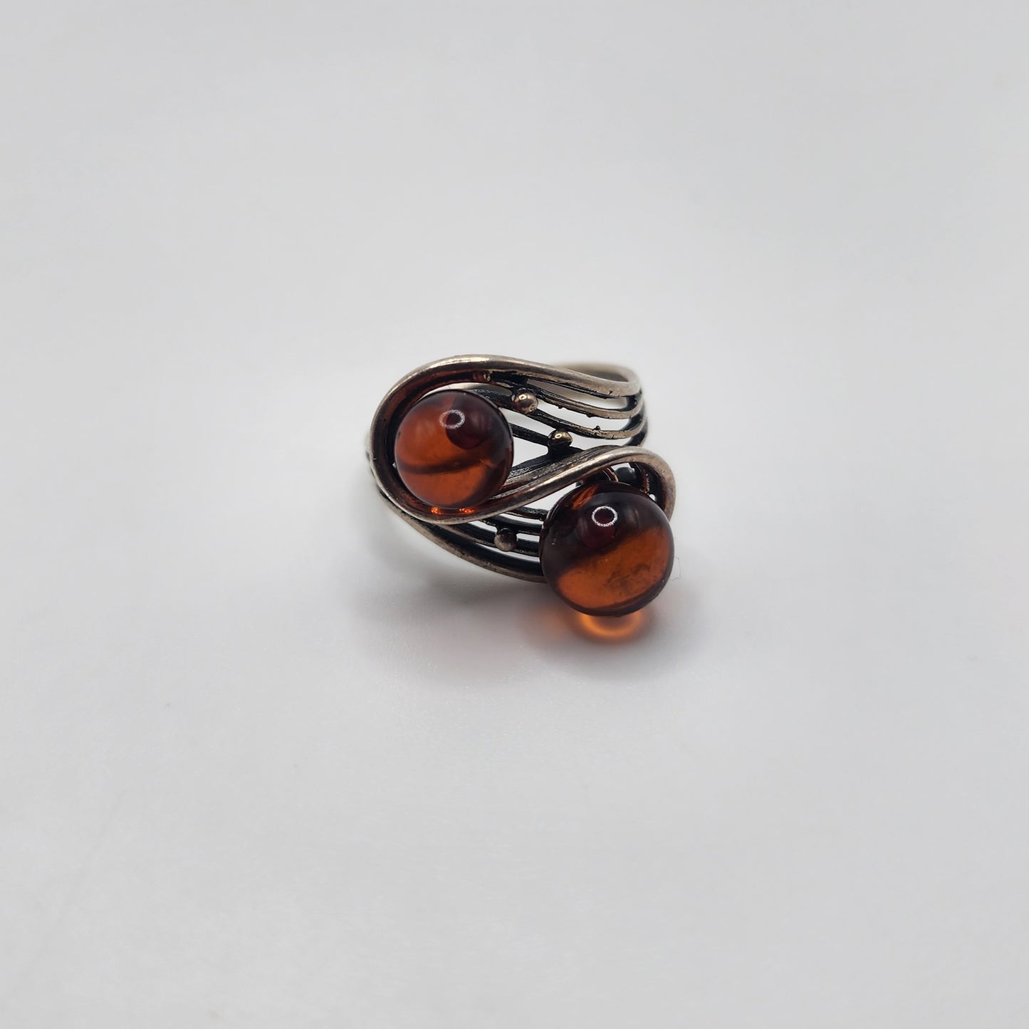 Sterling Silver Amber Ring