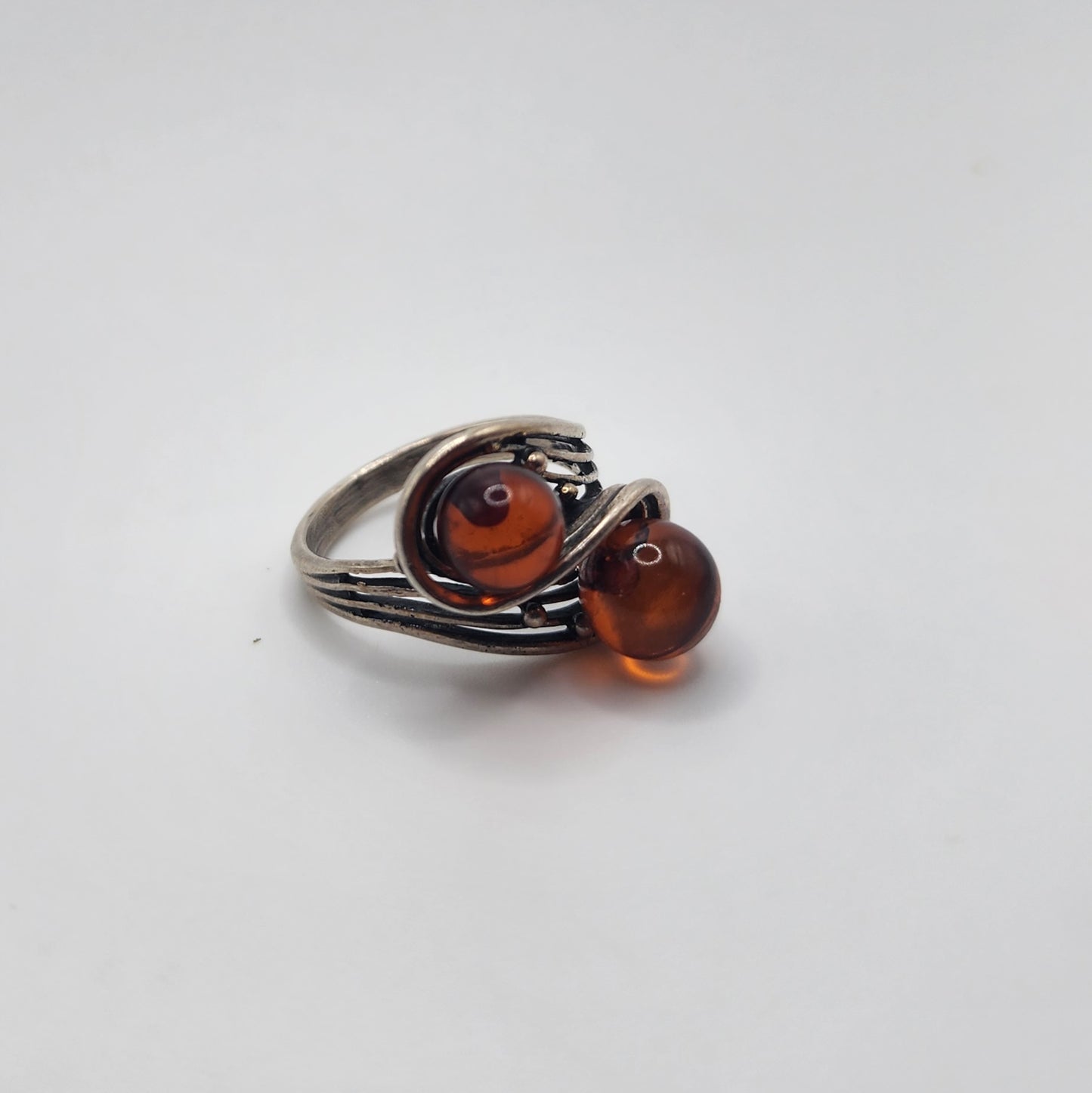 Sterling Silver Amber Ring