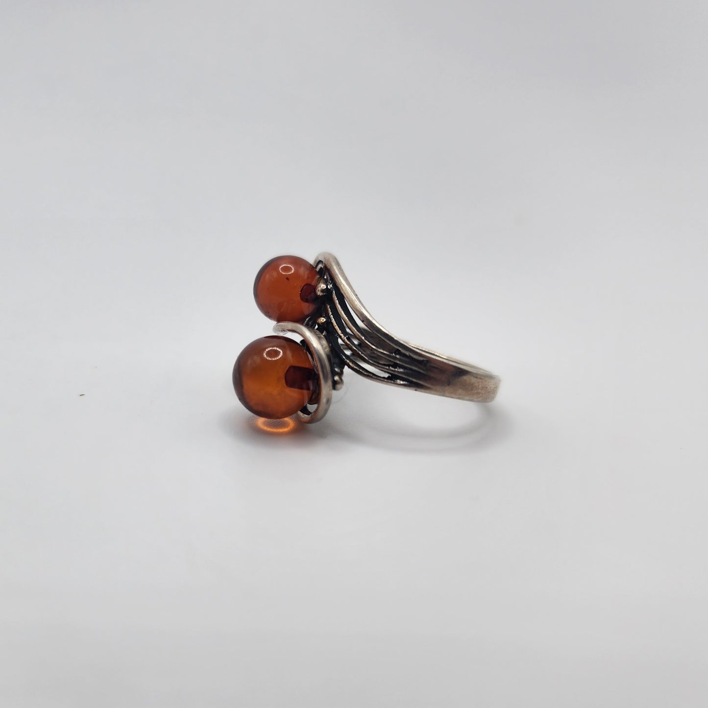 Sterling Silver Amber Ring