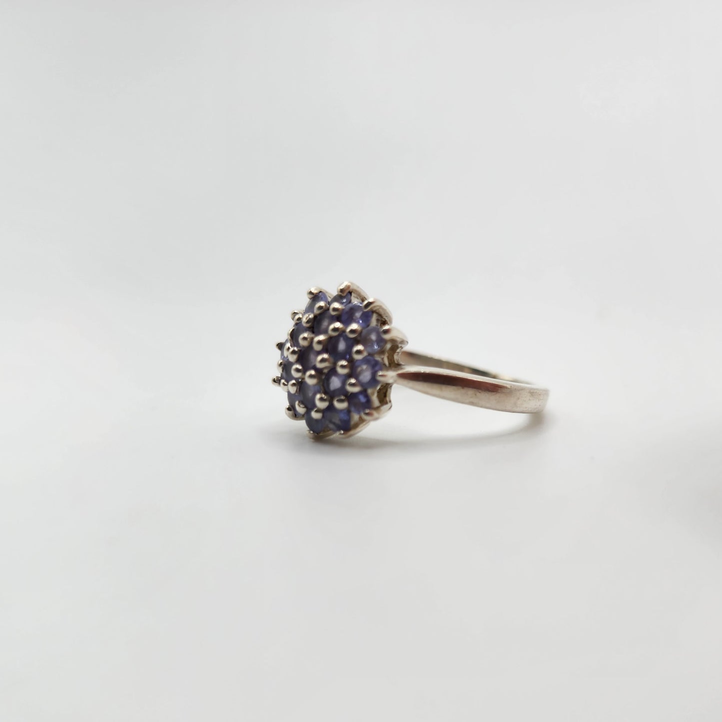 Sterling Silver Tanzanite Cluster Ring