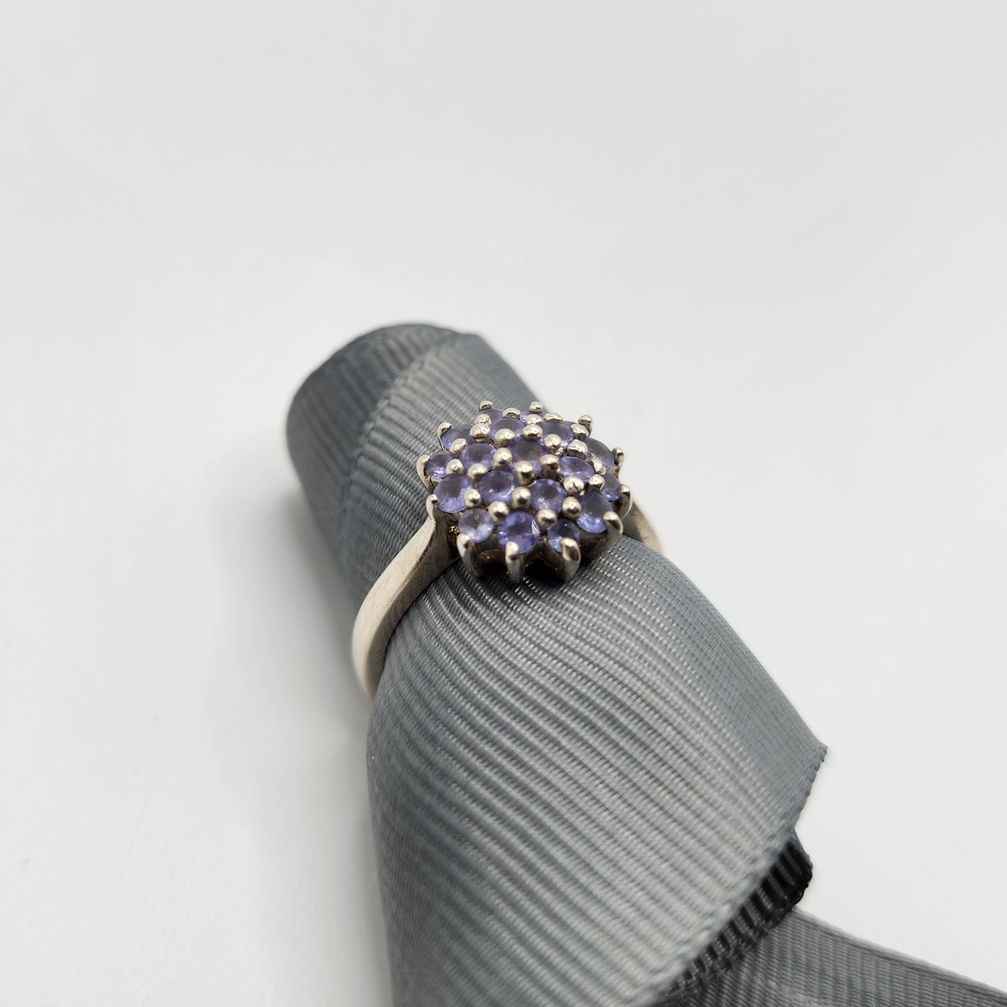 Sterling Silver Tanzanite Cluster Ring