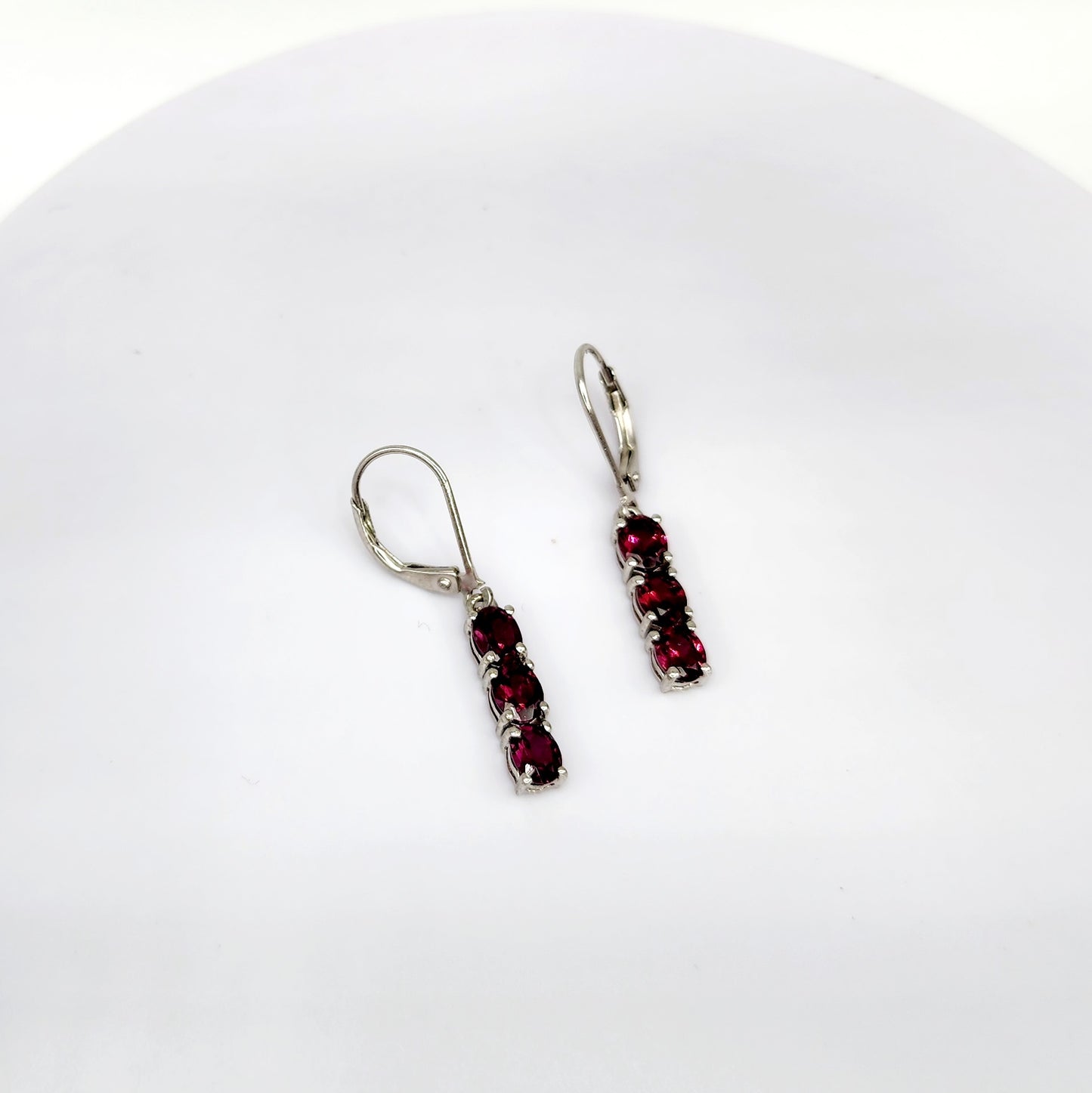 Sterling Silver Garnet Gemstone Earrings