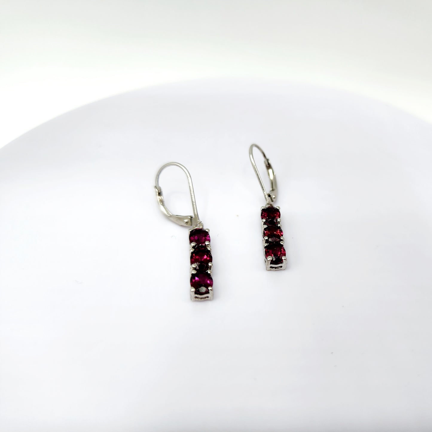 Sterling Silver Garnet Gemstone Earrings