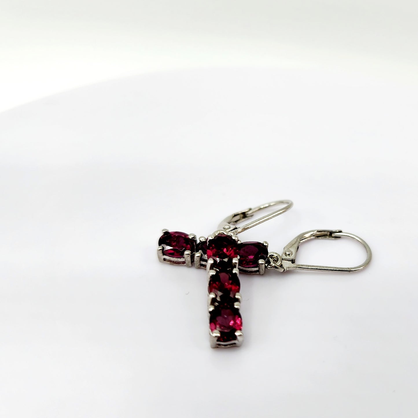 Sterling Silver Garnet Gemstone Earrings