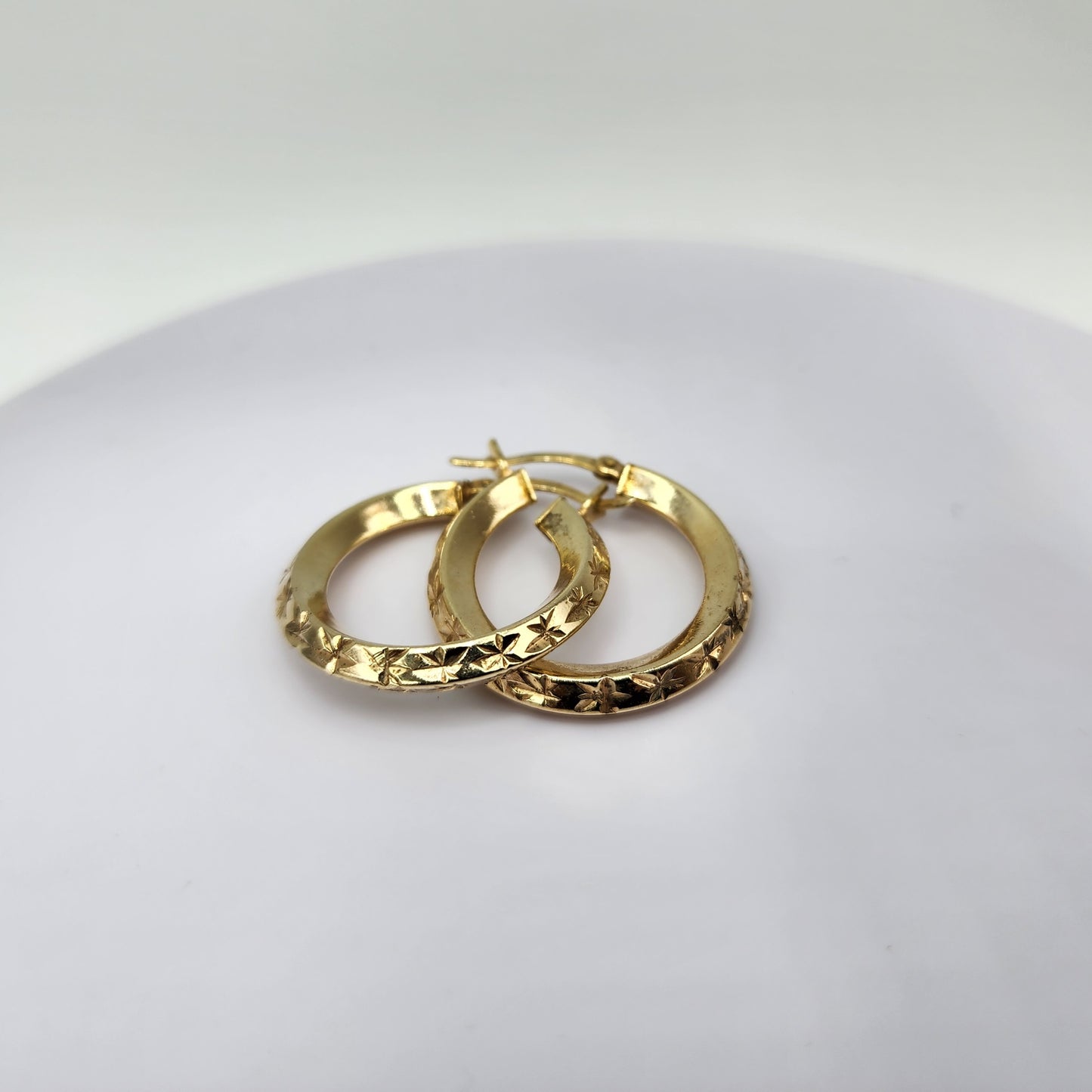 Gold over Sterling Silver Oval Hoop Earrings