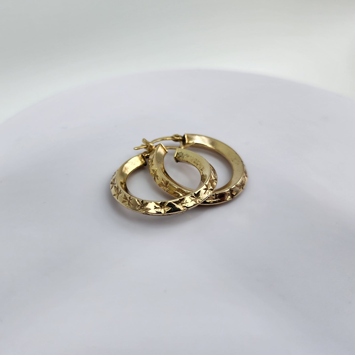 Gold over Sterling Silver Oval Hoop Earrings