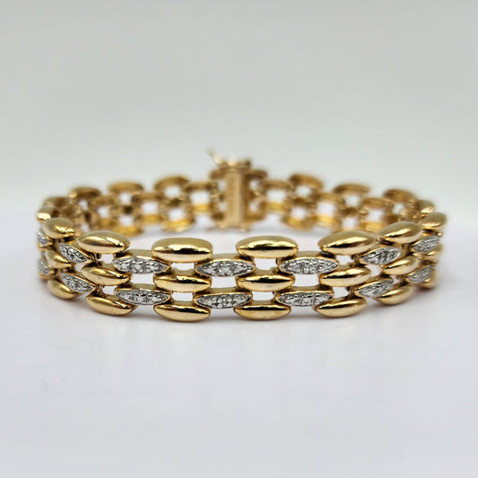 Gold over Sterling Silver Diamond Accent Bracelet