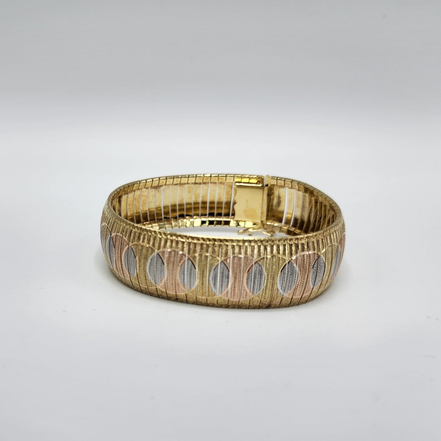 Three Tone Gold over Sterling Silver Bracelet