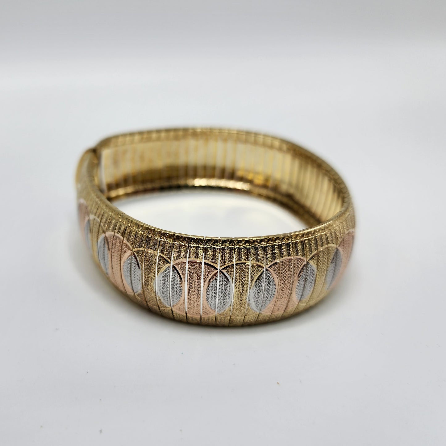 Three Tone Gold over Sterling Silver Bracelet