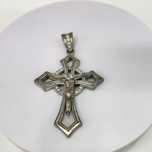 Large Sterling Silver Cross Pendant