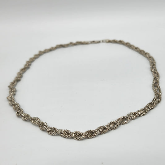 Sterling Silver Braided Chain Necklace