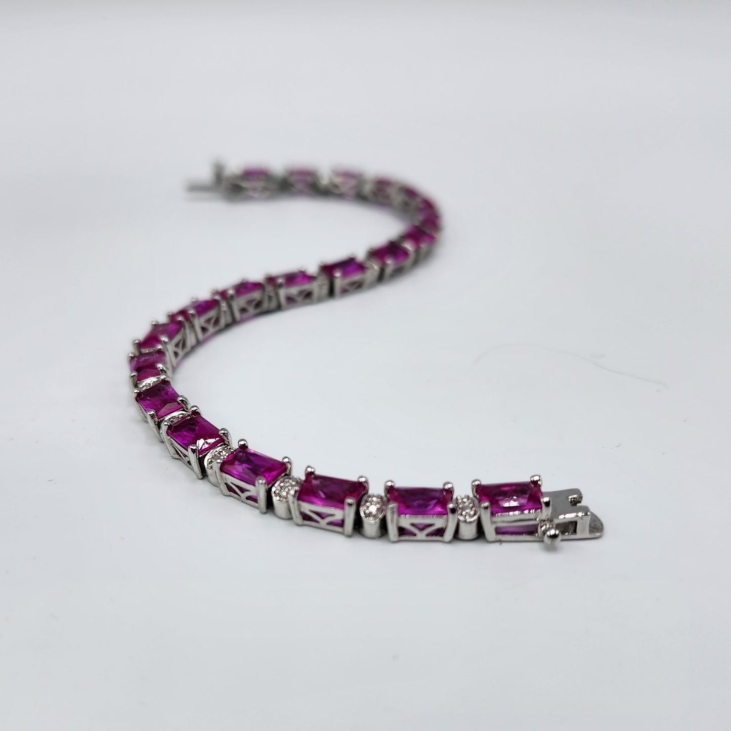 Sterling Silver Ruby Bracelet