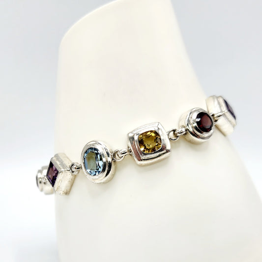 Sterling Silver Multigem Bracelet