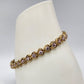 Gold over Sterling Silver Pink Crystal Heart Bracelet