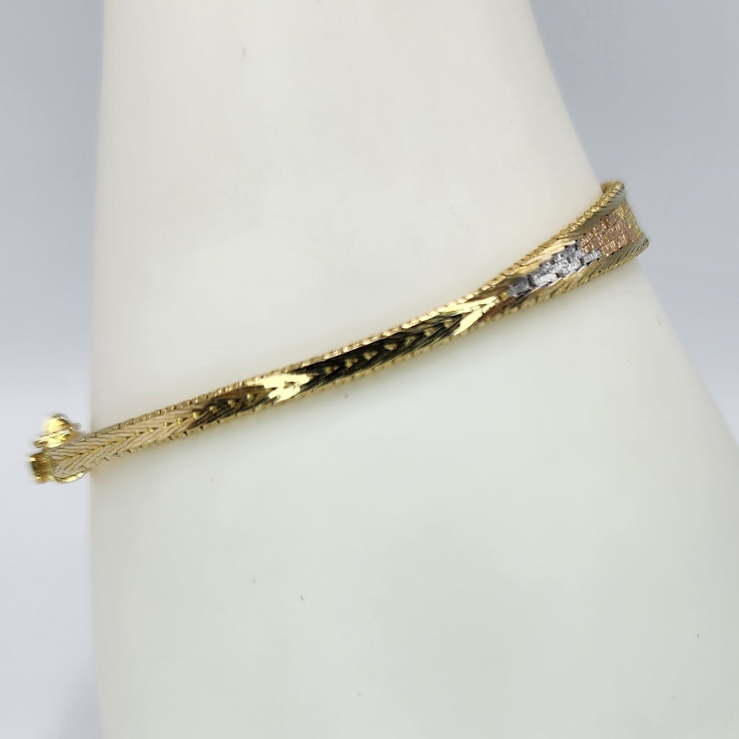 Three Tone Gold over Sterling Silver Bracelet