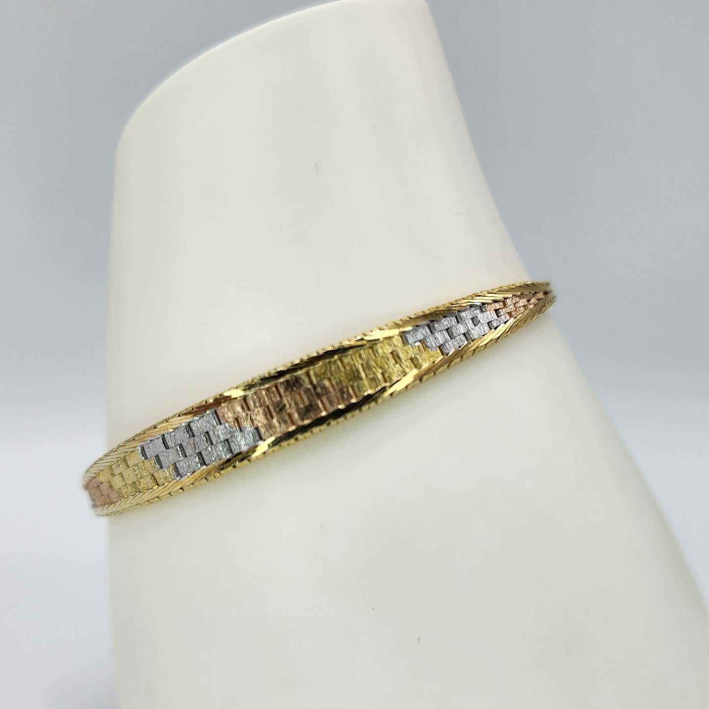 Three Tone Gold over Sterling Silver Bracelet