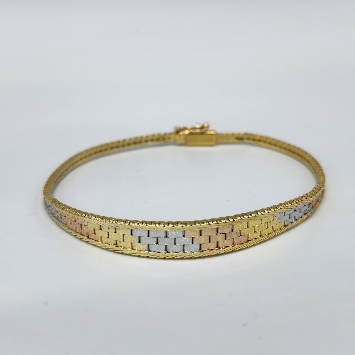 Three Tone Gold over Sterling Silver Bracelet