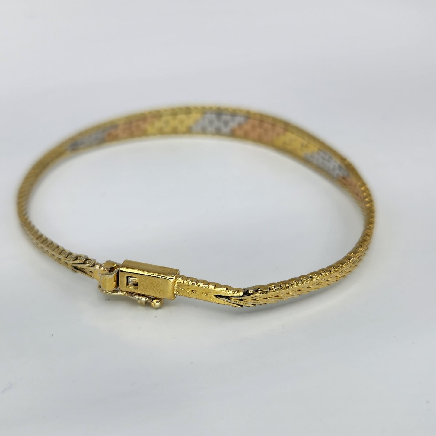 Three Tone Gold over Sterling Silver Bracelet