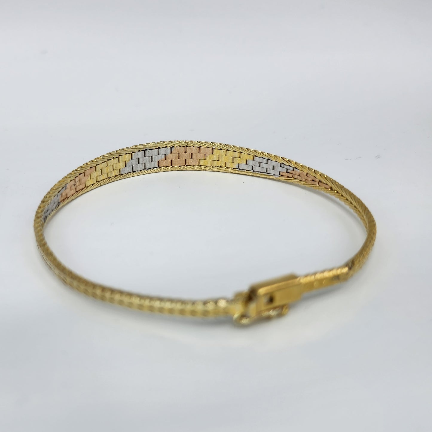 Three Tone Gold over Sterling Silver Bracelet