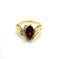 10k Yellow Gold Ring with Garnet and Diamonds