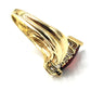 10k Yellow Gold Ring with Garnet and Diamonds