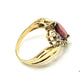 10k Yellow Gold Ring with Garnet and Diamonds