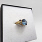 10K Yellow Gold Large Blue Topaz & Diamond Amethyst accents OFAKC Ring